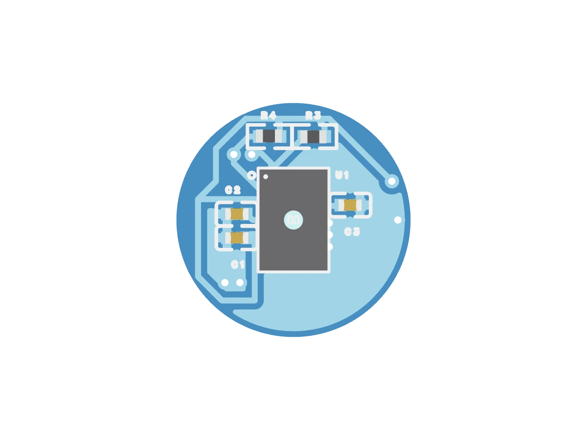OpenPulse circular sensor-module PCB render